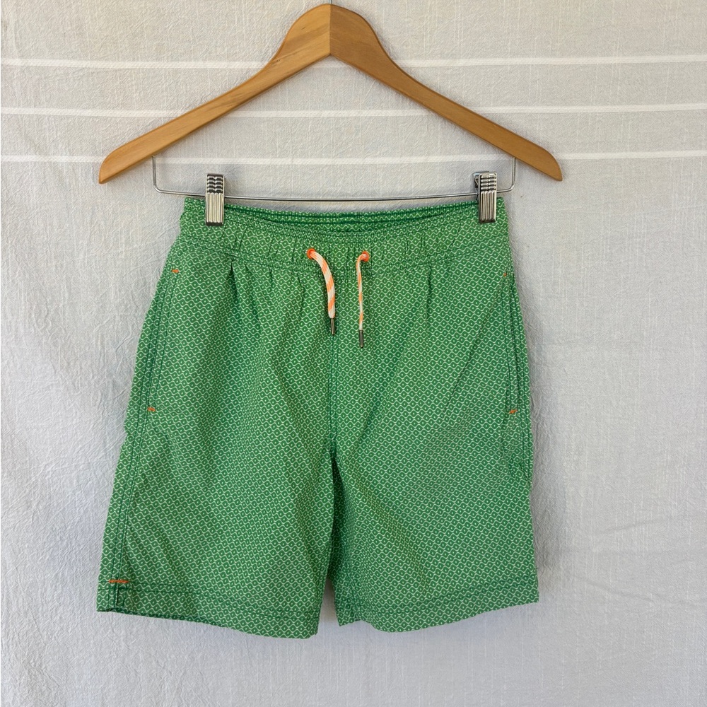 Boys sz 12 crew cuts green swim trunks